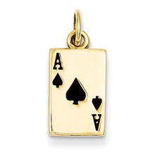14k Gold Enameled Ace of Spades Card Charm hide-image