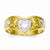 14k Yellow Gold & Rhodium V Shaped with Heart Cut-Out Ring
