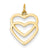 14k Gold Double Heart Charm hide-image
