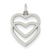 14k White Gold Double Heart Charm hide-image