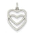 14k White Gold Double Heart Charm hide-image