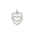 Double Heart Charm in 14k White Gold
