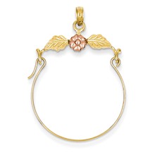 14k Gold Two-tone Leaves w/Flower Charm hide-image