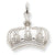 14k White Gold Fleur De Lis Crown Charm hide-image