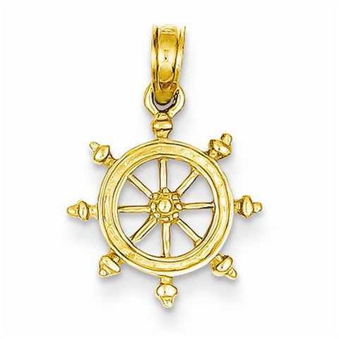14k Gold Ship Wheel pendant, Adorable Pendants for Necklace