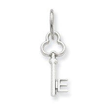 14k White Gold E Key Charm hide-image