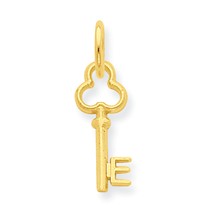 14k Gold E Key Charm hide-image