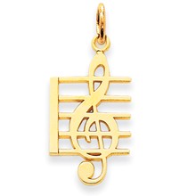 14k Gold Music Note Charm hide-image