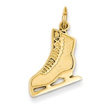 14k Gold Flat, Style: Textured back Figure Skate Charm hide-image
