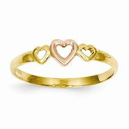 14k Two-tone Hearts Ring