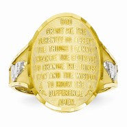 14k Yellow Gold & Rhodium Serenity Prayer Ring