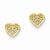 14k Yellow Gold Filigree Heart Post Earrings