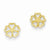 14k Yellow Gold Five Hearts Circle Post Earrings