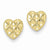 14k Yellow Gold Yellow Gold Diamond-cut Criss-Cross Heart Post Earrings
