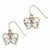 14k Yellow Gold Rhodium Diamond-cut Dangling Butterfly Wire Earrings