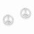 14k White Gold Peace Symbol Post Earrings