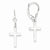 14k White Dangle Cross Leverback Earrings