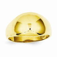 14k Yellow Gold 10mm Domed-top Tapered Cigar Band Ring