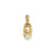 3-D April/White Zircon Engraveable Baby Shoe Charm in 14k Gold