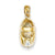 14k Gold 3-D April/White Zircon Engraveable Baby Shoe Charm hide-image