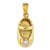 3-D June Engraveable Baby Shoe Charm in 14k Gold
