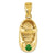 14k Gold 3-D May/Emerald Engraveable Baby Shoe Charm hide-image