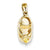 14k Gold 3-D November/Citrine Engraveable Baby Shoe Charm hide-image