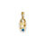 3-D September/Sapphire Engraveable Baby Shoe Charm in 14k Gold