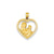 Mom/Baby Heart Charm in 14k Gold