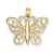 14k Gold Polished Filigree Butterfly Charm hide-image