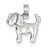 14k White Gold Satin & Diamond Cut Puppy Dog Charm hide-image