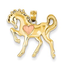 14ky Yellow Gold & Rose Gold Horse w/Heart Charm hide-image