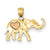14ky Yellow Gold & Rose Gold Elephant w/Heart Charm hide-image