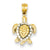 14k Yellow & White Gold Turtle Charm hide-image