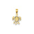 Turtle Charm in 14k Yellow & White Gold