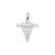 Solid D/C Caduceus Charm in 14k White Gold
