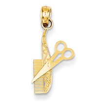 14k Gold Comb & Scissors Charm hide-image