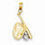 14k Gold & Rhodium Baseball, Bat, & Glove Pendant, Pendants for Necklace