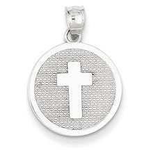 14k White Gold Reversible Cross & 1st Holy Communion Charm hide-image