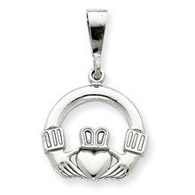 14k White Gold Claddagh Charm hide-image