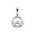 I Love You Claddagh Charm in 14k White Gold