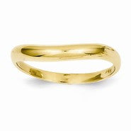 14k Yellow Gold Polished Stackable Wave Ring