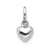 Solid Polished Plain Puffed Heart Charm in 14k White Gold