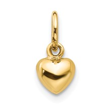 14k Gold Solid Polished 3-Dimensional Small Heart Charm hide-image