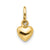 Solid Polished 3-Dimensional Small Heart Charm in 14k Gold