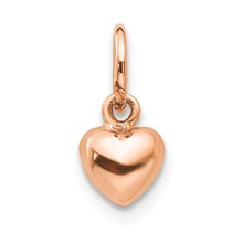 14k Rose Gold Solid Polished 3-Dimensional Small Heart Charm hide-image