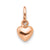 Solid Polished 3-Dimensional Small Heart Charm in 14k Rose Gold