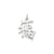 Solid Polished Chinese Good Luck Charm in 14k White Gold