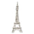 Solid Polished Eiffel Tower Charm in 14k White Gold