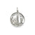 Solid Polished New York City in Disc Charm in 14k White Gold